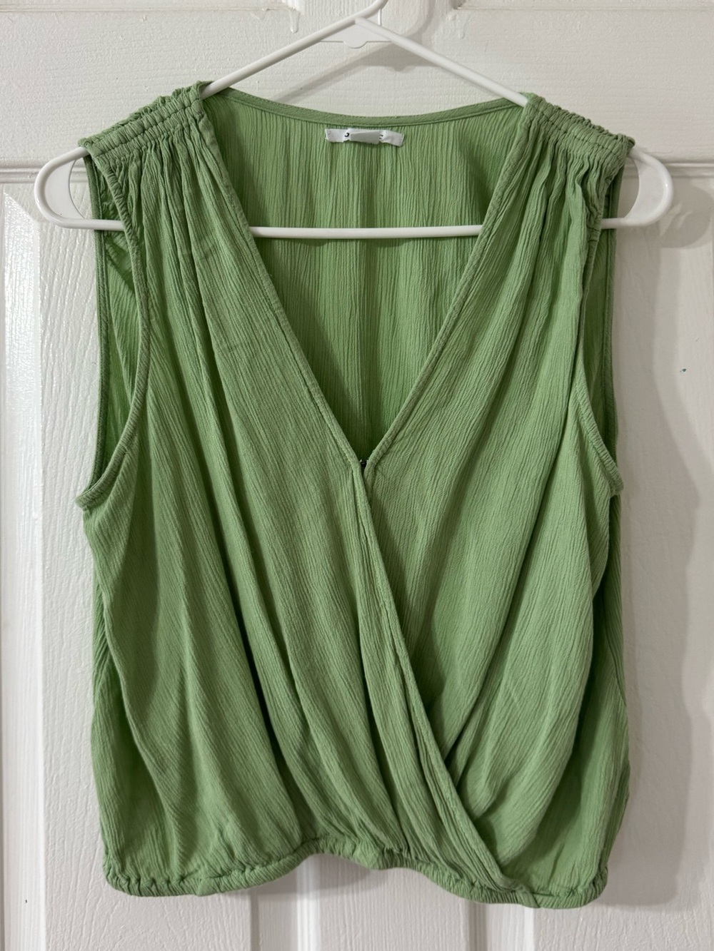 O'Neill Light Green Sleeveless Wrap-Front Camisole